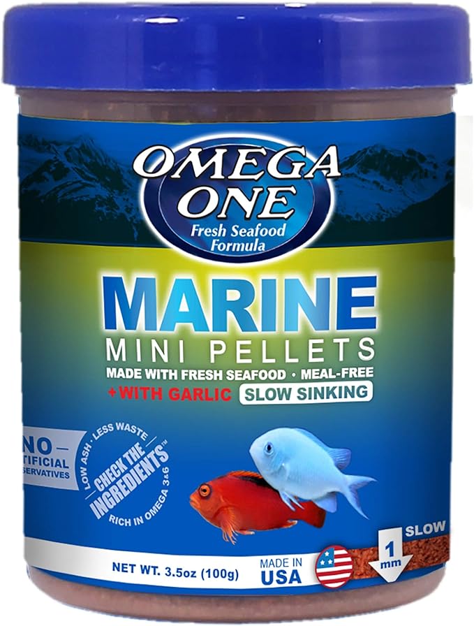 Omega One Marine Mini Pellets with Garlic, 3.5 oz