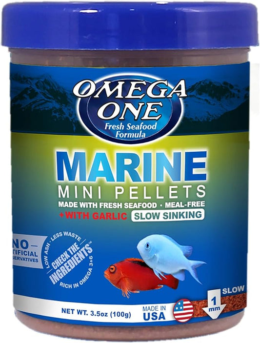 Omega One Marine Mini Pellets with Garlic, 3.5 oz