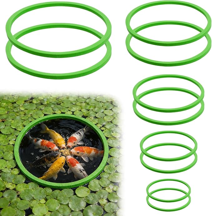 10 Pcs Fish Feeding Ring Set, 5 Sizes Floating Aquarium Feeding Ring, Round Feeder Rings Floating Plant Barrier Corral Rings Tank Accessories for Goldfish, Betta