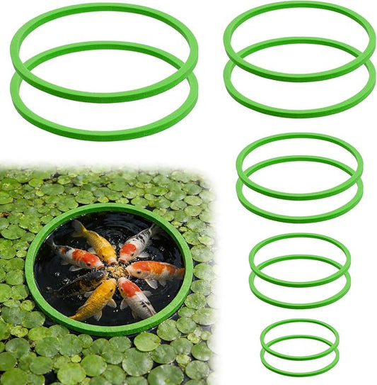 10 Pcs Fish Feeding Ring Set, 5 Sizes Floating Aquarium Feeding Ring, Round Feeder Rings Floating Plant Barrier Corral Rings Tank Accessories for Goldfish, Betta
