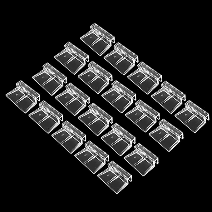 20 Pack Aquarium Lid Clips DIY Aquarium Lid Holder Clear Acrylic Fish Tank Support 6MM Aquarium Glass Holder(6MM)