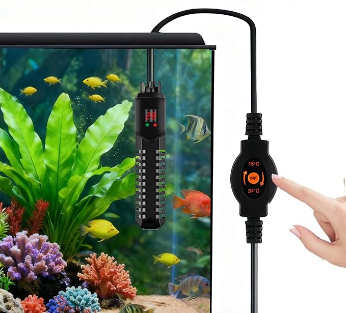 200W Aquarium Heater, Adjustable Thermostat Fish Tank Heater | Auto Shut-Off, Explosion-Proof for Fresh & Saltwater