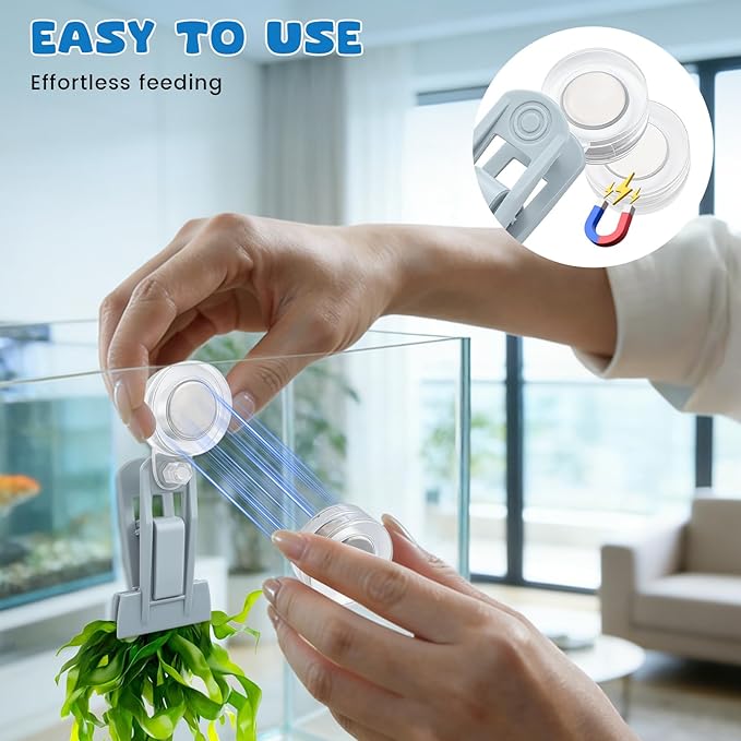 Magnetic Seaweed Feeder Clip, Automatic Fish Feeder with Algae Magnet Clip, Fish Tank Accessories for Fish and Aquatic Pets, Automatic Fish Feeder.