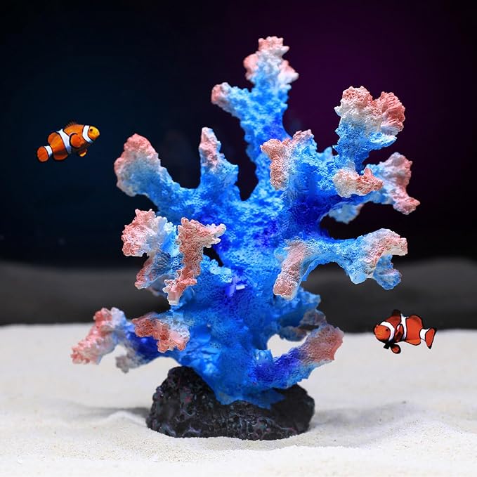 Tirifer Aquarium Coral Ornament, Faux Artificial Coral Decor, Polyresin Coral Decor for Fish Tank Decoration Aquarium Landscape