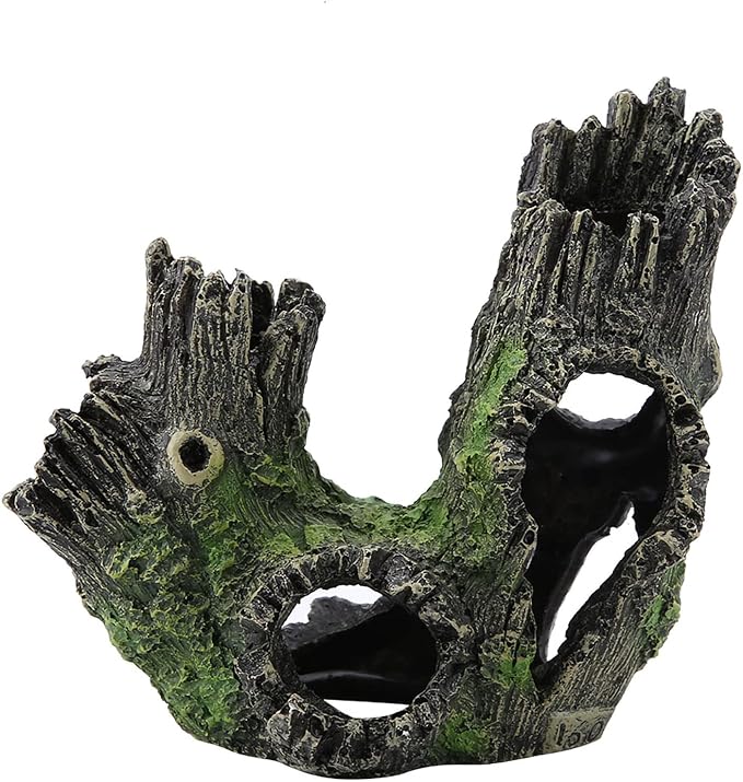 Tyenaza Aquarium Driftwood Decoration, Driftwood Resin Crafts Ornament for Aquarium Decoration Fish Tank Wood with Holes & Aquarium Caves Fish Tank Wood Decor(ST-004B)