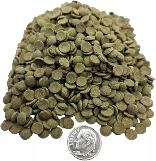 8mm - 1/3" Spirulina & Green Algae Sinking Wafers for Shrimp, Snails, Crabs, Crayfish, Plecos, Catfish, Bottom Fish, All Tropical Fish...WL 2-lbs 4oz Med Jar