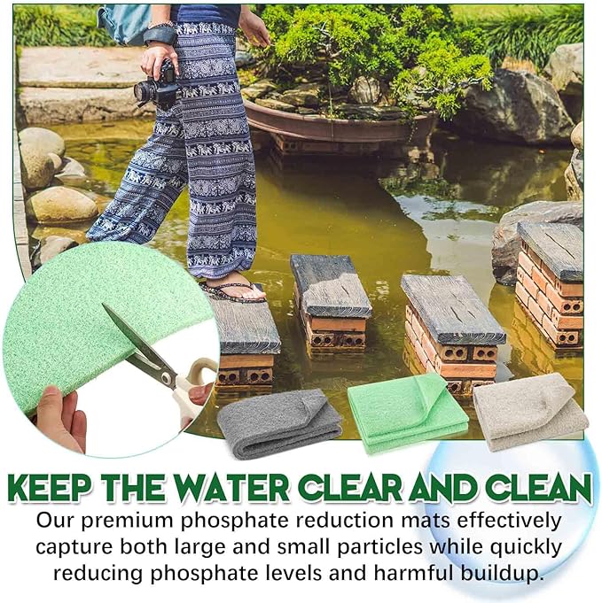 Treela 3 Pack Aquarium Filter Media Pads, Color-Coded 3-in-1 for Ammonia, Nitrite & Phosphate Removal, Cut-to-fit for Fish Tanks & Ponds, Improves Water Clarity & Odor Control