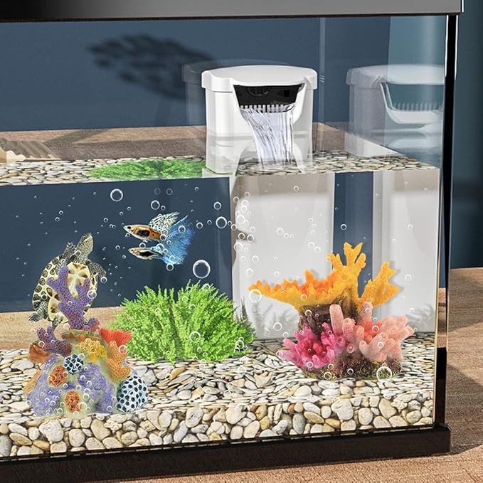 2PCS Aquarium Plants, Artificial Coral, Coral Reef Decor Resin Ornament for Fish Tank Landscape
