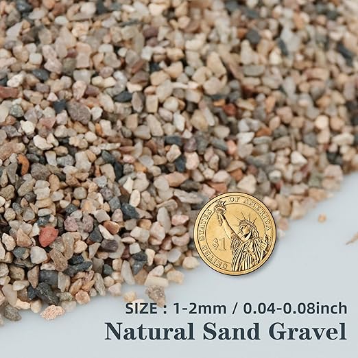 Silica Gravel, Multi-Purpose Mixed Silica Sand for Fire Pits, Aquariums and Landscaping, 5LB Medium