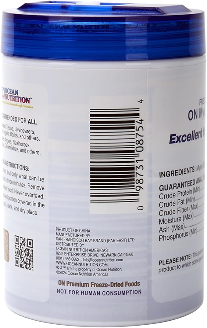 Ocean Nutrition Premium Freeze-Dried Mysis Shrimp - 1.5 Oz Natural Fish Food for Saltwater Fish Shrimp Food - Ideal for Tetras, Angels, Seahorses