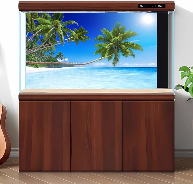 Tropical Paradise Beach Aquarium Background Ocean Island Seashore Fish Tank Background Beach Seascape Terrarium Backgrounds Sunray Blue Sky Seacoast Ocean Sea Waves Reptile Tank Backgrounds 72x16in
