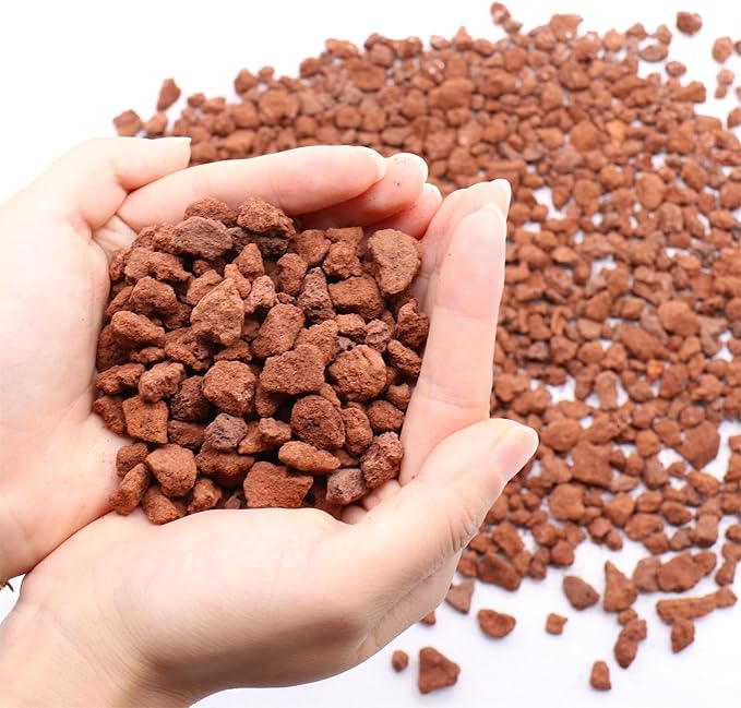 Volcanic Rock for Plants. Red Color Lava Rock. 1/5 Inch - 10 lbs for Potting Succulents, Pots, Plants, Gardening, Indoor, Crafting, Vase Fillers