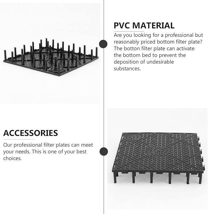 TEHAUX 20pcs Aquarium Undergravel, Undergravel Filter Aquarium Divider Tank Fish Tank Bottom Plate PVC Splicing Clapboard Bottom Fish Divider Stand for DIY Filtration in Aquascaping