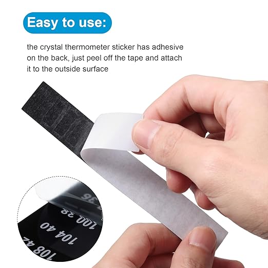Zonon 24 Pcs Stick on Thermometer Strip for Brewing Fermenting Temperature Sticker Decal Crystal Adhesive 61-118 °f (16-48 °c) Digital Display Sticker for Wine Beer Aquariums
