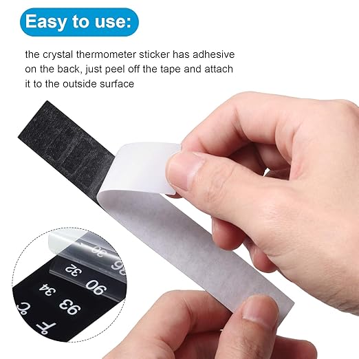 Zonon 24 Pcs Stick on Thermometer Strip for Brewing Fermenting Temperature Sticker Decal Crystal Adhesive 46-93 °f (8-34 °c) Digital Display Sticker for Wine Beer Aquariums
