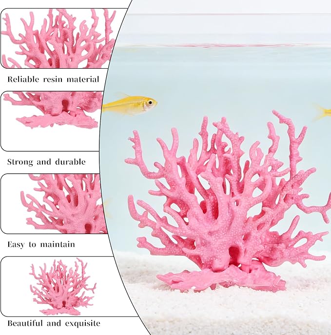 Artificial Aquarium Coral Ornament Pink Fish Tank Fake Coral Plastic Fish Tank Plants Decoration Aquarium Decor Plastic Plant for Aquariums Landscape
