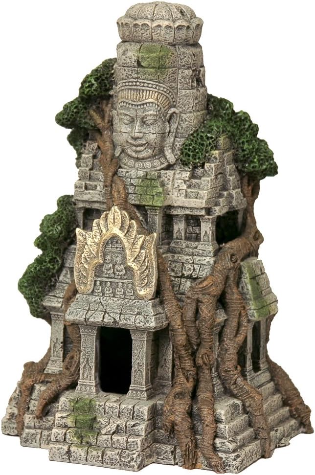 Blue Ribbon EE-5657 Cambodian Temple Ruins Exotic Environments Aquarium Ornament, Brown