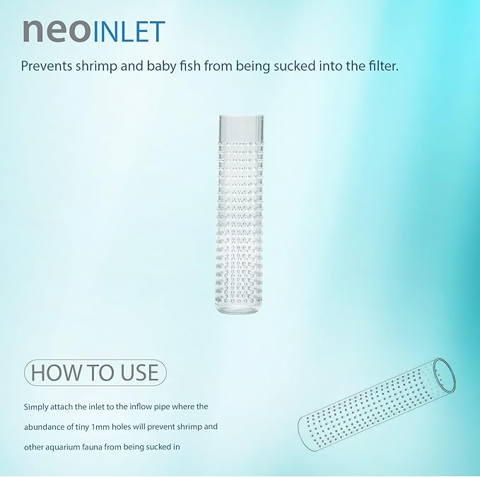 Aquario Neo Inlet - Freshwater Planted Aquarium Inflow Pipe for Neo Flow Lily Pipes, Gentle Flow Design, Shrimp-Safe, 1mm Inlet Holes - Large, 17mm ID for/fits 5/8"(16/22) Tubing