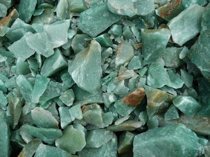 Fantasia Materials: 3 lbs Green Aventurine Rough Stones from Brazil