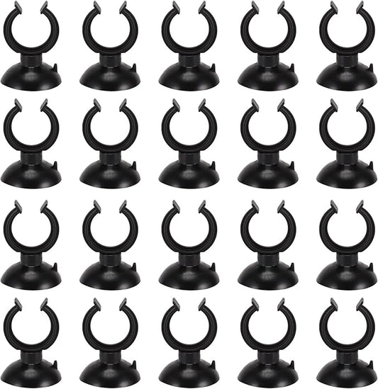 Aquarium Suction Cup, Aquarium Sucker Clip, Suction Cups Airline Tubing Holder, Fish Tank Accessories for Aquarium Fish Tank, Black, 0.79" 20 Pcs 20 Pcs