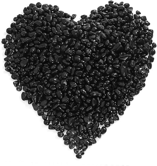 POPETPOP 4.4lbs Aquarium Gravel 1/10' Polished Fish Tank Gravel Black Aquarium Rocks Fish Tank Rocks Bulk Decor Landscaping Terrarium Supplies Vase Filler