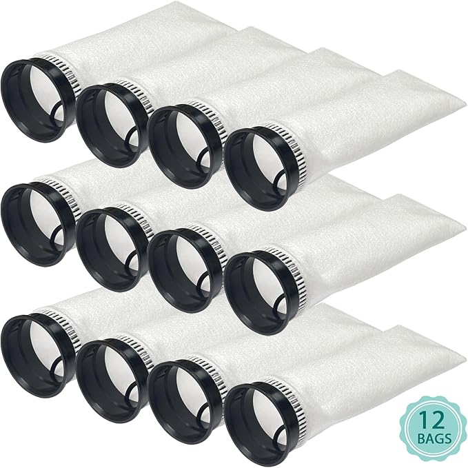 12 Pack 2.75 Inch 225 Micron Filter Sock Fits Waterbox, Eshopps, Fiji Cube Aquarium Models, and All 2.75" Filter Sock Holders