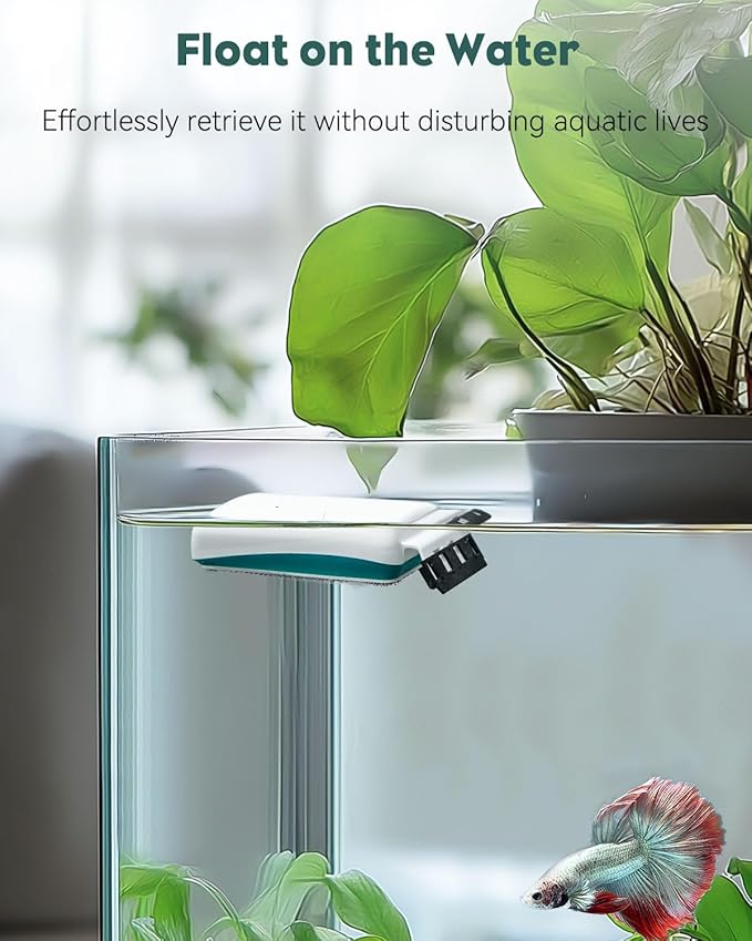 Pawfly Strong Magnetic Fish Tank Cleaner Aquarium Magnetic Glass Cleaner Brush with 2 Detachable Scrapers, Floating Scrubber Brush Cleaning Tool for 1/4-1/2 Inch Thick Glass