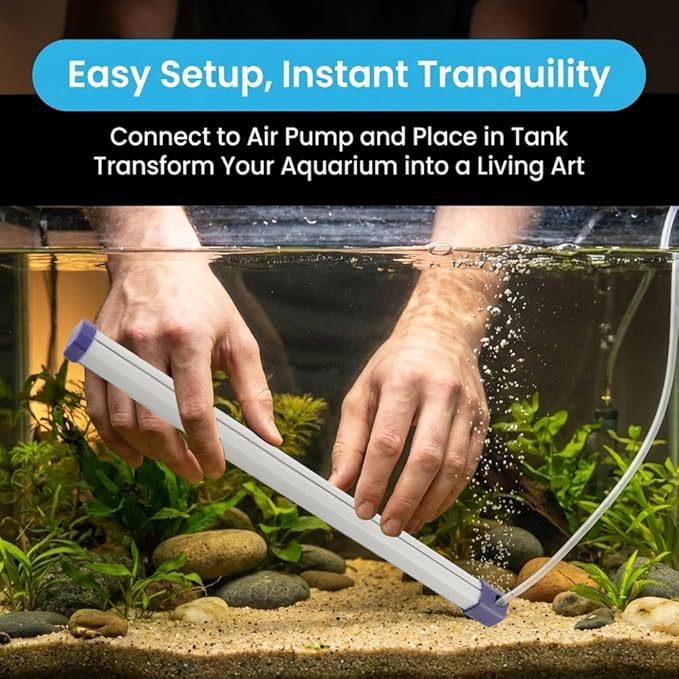 13.8 Inch Aquarium Bubble Strip, Quiet Oxygen Diffuser Bubble Curtain Wall, Self-Sinking Design, Fish Tank Bubbler Decorations for Freshwater Saltwater
