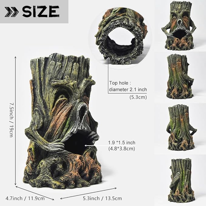 Fish Tank Decorations-Hollow Tree Trunk Aquarium Decorations Disney Aquarium Decorations for Betta Hideout Caves Large Aquarium Décor Thematic Ornaments