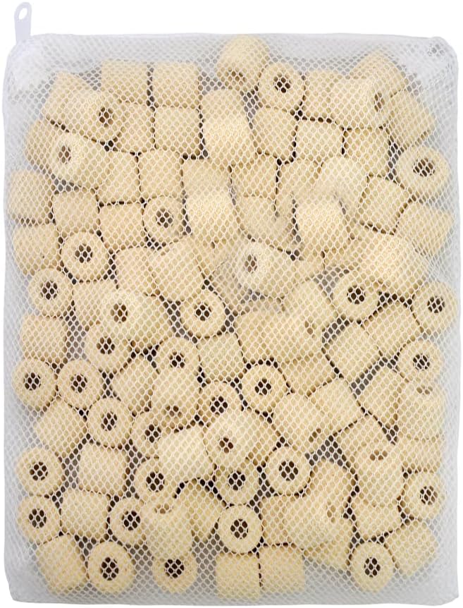 PULACO Aquarium Ceramic Ring, Filter Media for Fish Tank, Pond Filter, 1LB