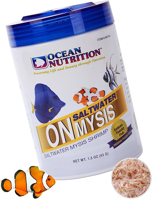 Ocean Nutrition Premium Freeze-Dried Mysis Shrimp - 1.5 Oz Natural Fish Food for Saltwater Fish Shrimp Food - Ideal for Tetras, Angels, Seahorses