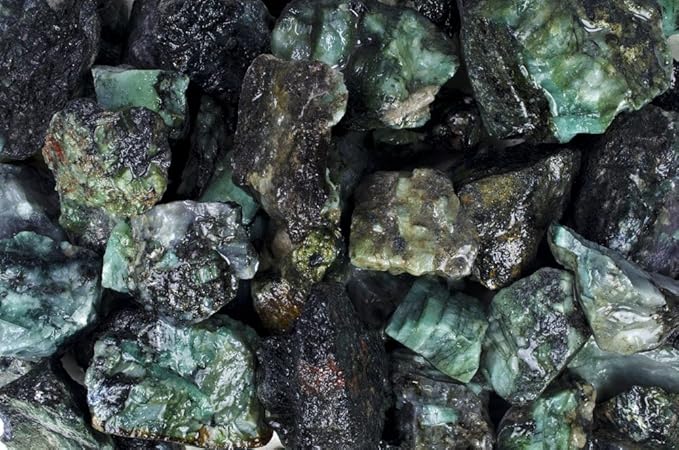 Fantasia Materials: 1 lb of Emerald Rough Stones from Brazil - Grade 1