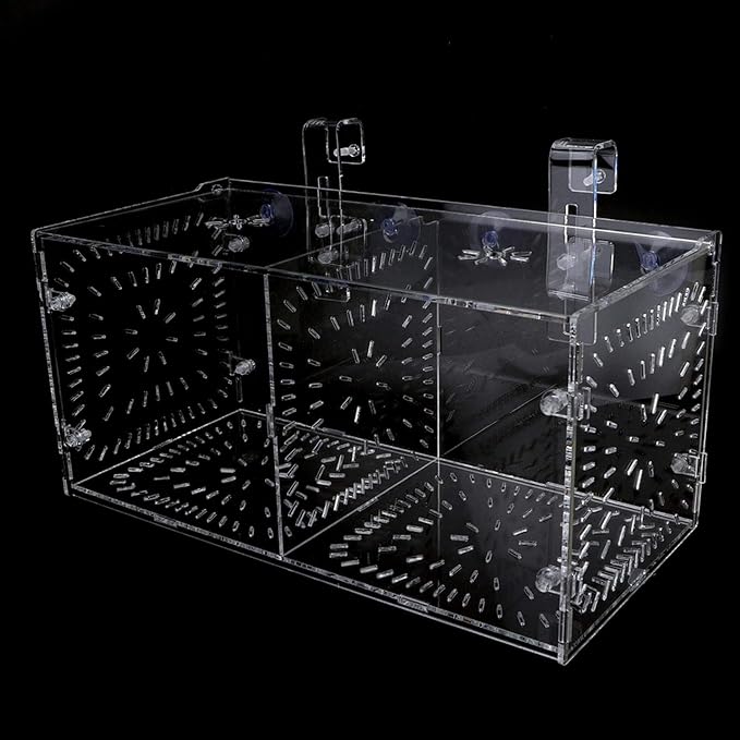 Aquarium Breeder Box for Fish Tank, Fish Breeding Box Tank Hatchery Incubator Aquarium Isolation Box for Seedlings Incubation(M)