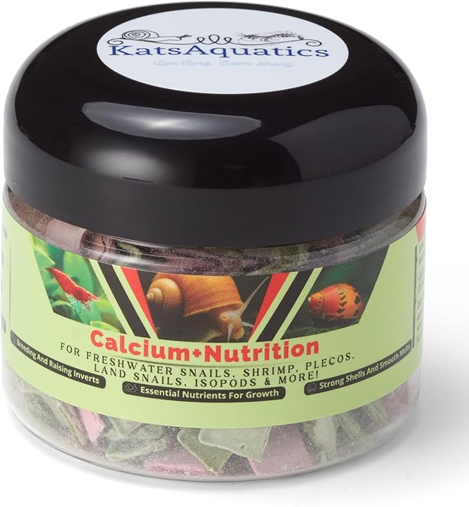 Calcium + Nutrition - For Breeding, Strong Shells, Healthy Molts, 100% Natural, Does Not Dissolve in Water, Fast Sinking For Aquatic Shrimp, Snails, Plecos and more! Biologist Made in USA
