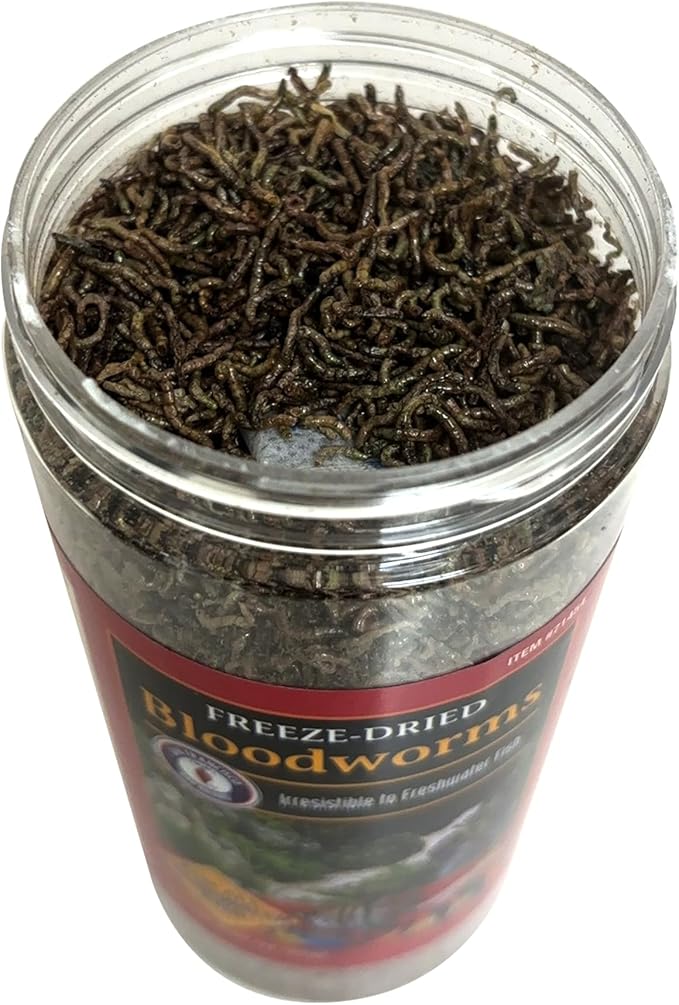 San Francisco Bay Brand Freeze-Dried Bloodworms Fish Food - All Natural High Protein Treat for Freshwater Fish, Bettas, Tetras, Barbs, Catfish, Aquatic Amphibians - Betta Fish Food - 2.3 oz (65g)