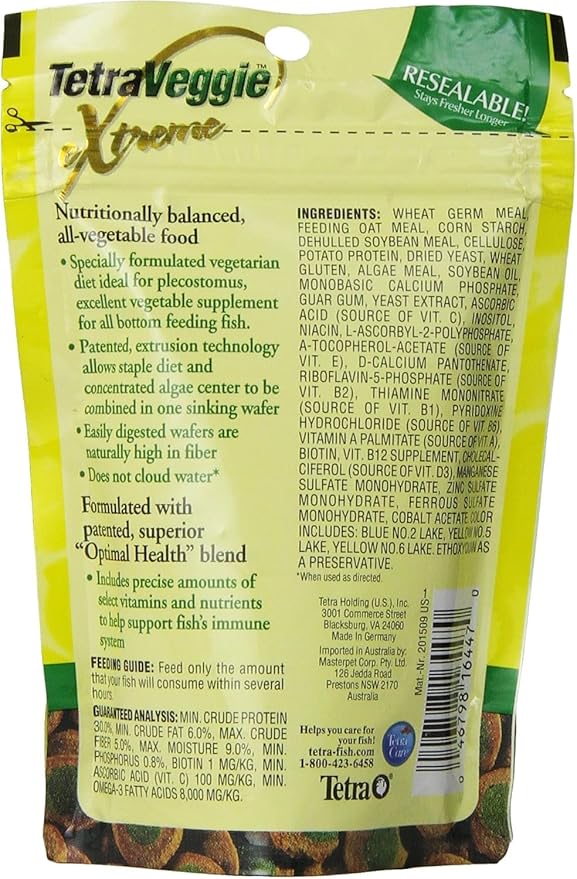 Tetra PRO PlecoWafers 2.12 Ounces, Nutritionally Balanced Vegetarian Fish Food, Concentrated Algae Center, Golds & Yellows, Model Number: 16447