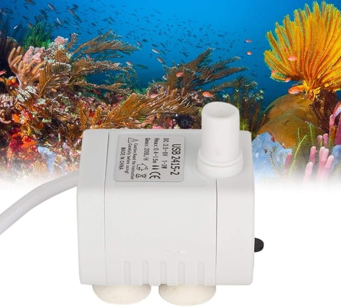 1-3W USB Mini Submersible , Mobile Phone Charger Aquarium , White for Aquarium Resin Fountain
