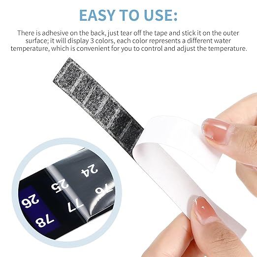 6 Pieces Horizontal Stick On Thermometer Strip Horizontal Thermometer Stickers Digital Temperature Display for Fermenting, Brewing, Wine, Beer, Kombucha Aquariums, 64-93°F (18-34°C) Adhesive Sticker