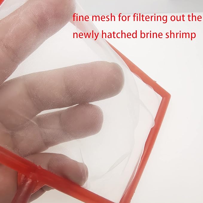 Baby Brine Shrimp Net Artemia Copepod Sieve for Scoop Out Artemia Eggs Random Color(Square 5 Pieces)