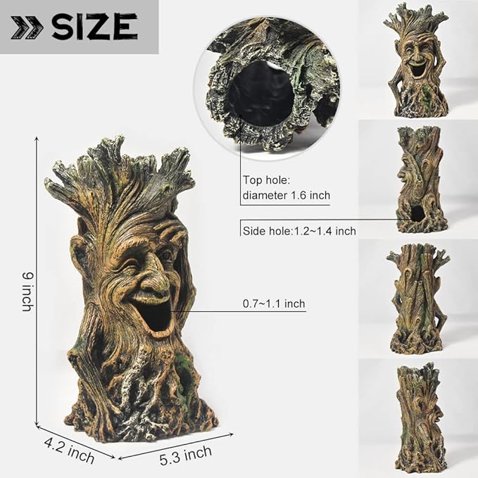 Fish Tank Accessories-Hollow Tree Trunk Aquarium Decorations Disney Aquarium Decorations for Betta Hideout Caves Large Aquarium Décor Thematic Ornaments