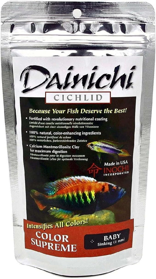 Dainichi Cichlid Food - Color SUPREME Sinking Baby Pellet - 8.8 Ounce