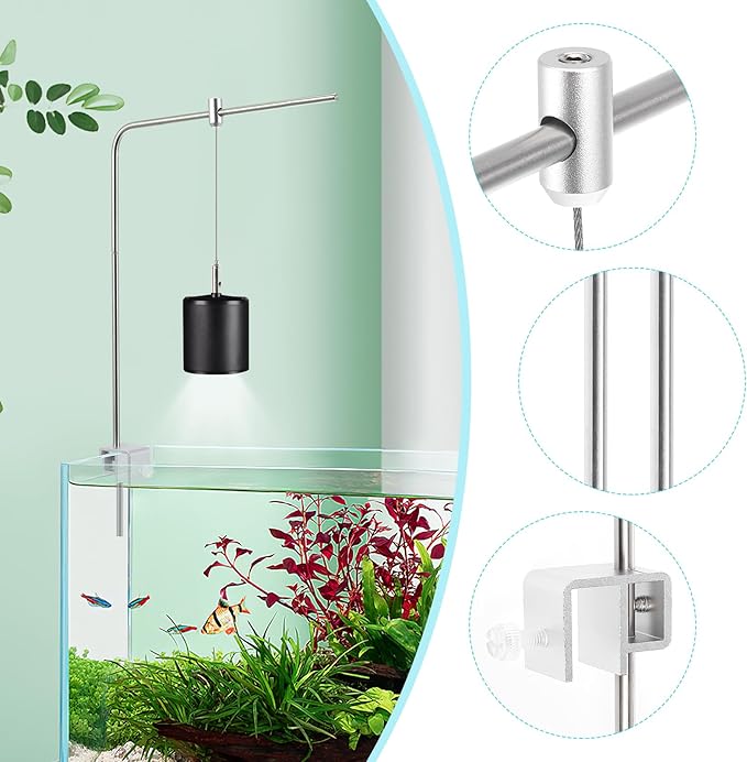 Alipis Adjustable Aquarium Light Stand Rack for Fish Tanks 15.74X9.84X0.19In Hanging Bracket for Aquarium Light Mount and Aquatic Plant Lighting Holder