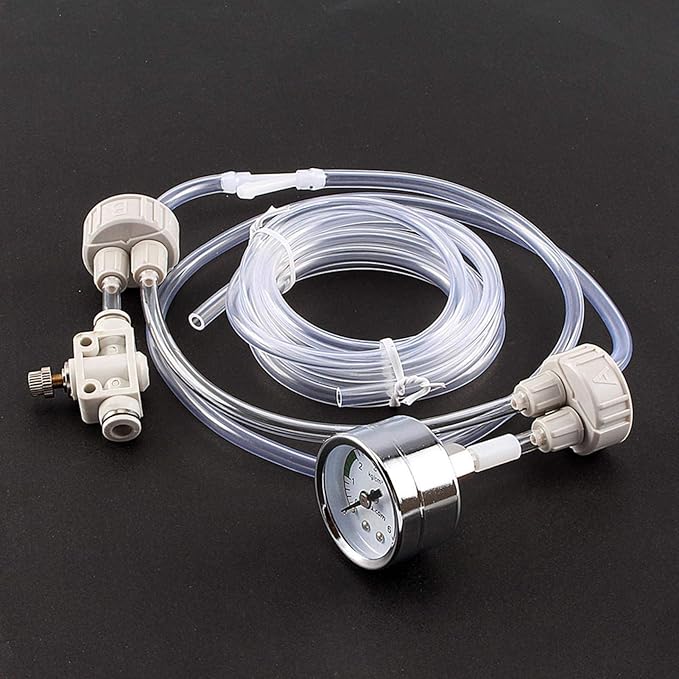 Zerodis Aquarium CO2 Generator, DIY Aquarium Planted CO2 System Kit Tube Valve Guage Bottle for Aquarium Moss Plant