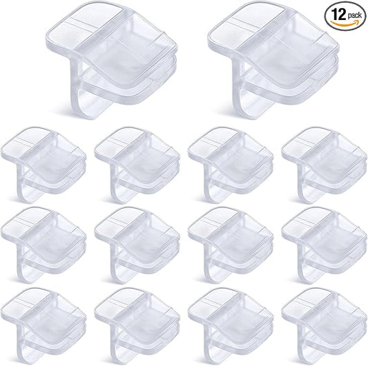 Chunful 12 Pcs Aquarium Lid Clips Rimless Fish Tank Top Cover Rim Lid Support Holder Clip Clear PC Aquarium Hoods Clamps for 1/8" to 3/16" Glass