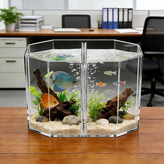 Mipcase 2pcs Transparent Box for Fish Dual Chamber Tank Removable Partition Easy to Clean Aquarium Incubator for Betta Guppy Fish Fry