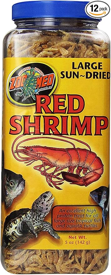 Zoo Med Large Sun-Dried Red Shrimp 5 oz - Pack of 12