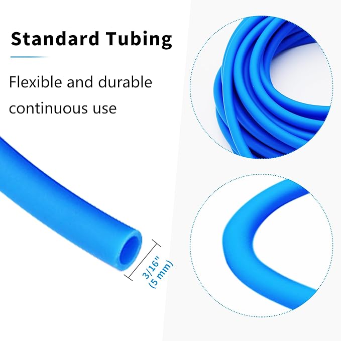 Premium 25FT 3/16inch Air Hose for Aquarium with Connector,Check Valve, Control Valve Accessories (Blue, 25 ft.)