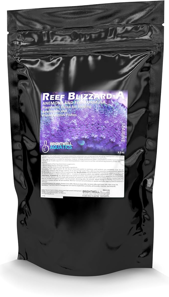 Brightwell Aquatics Reef Blizzard-A – High-Protein Planktonic Blend for Anemones, Planktivorous Fish & Marine Invertebrates – Enhances Color & Growth, 3.2 kg