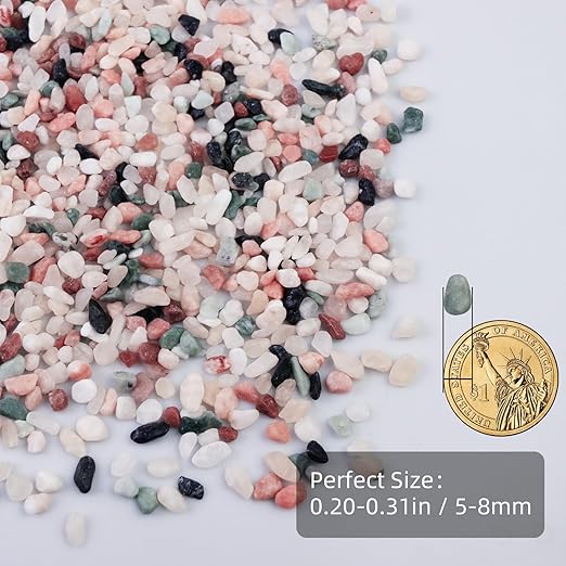 5lb Pea Silica Gravel Decorative Rocks, Polished Pebbles Ideal for Fish Tank, Vases, Succulents, Home Decor and Garden Landscaping, Countryside
