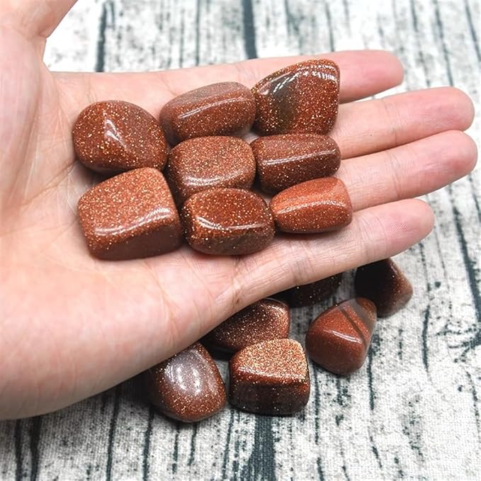 AtkitS Natural Natural Red Goldstone Sand Gravel Specimen Size Irregular Tumbled Stone Reiki Healing Crystal Quartz Mineral Aquarium Home Decor (Size : 200g)